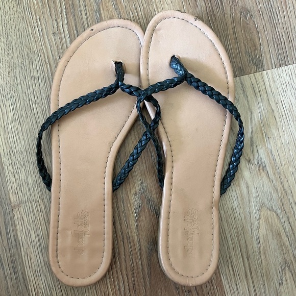 Charlotte Russe Shoes - Charlotte Russe Black and Tan Braided Sandals